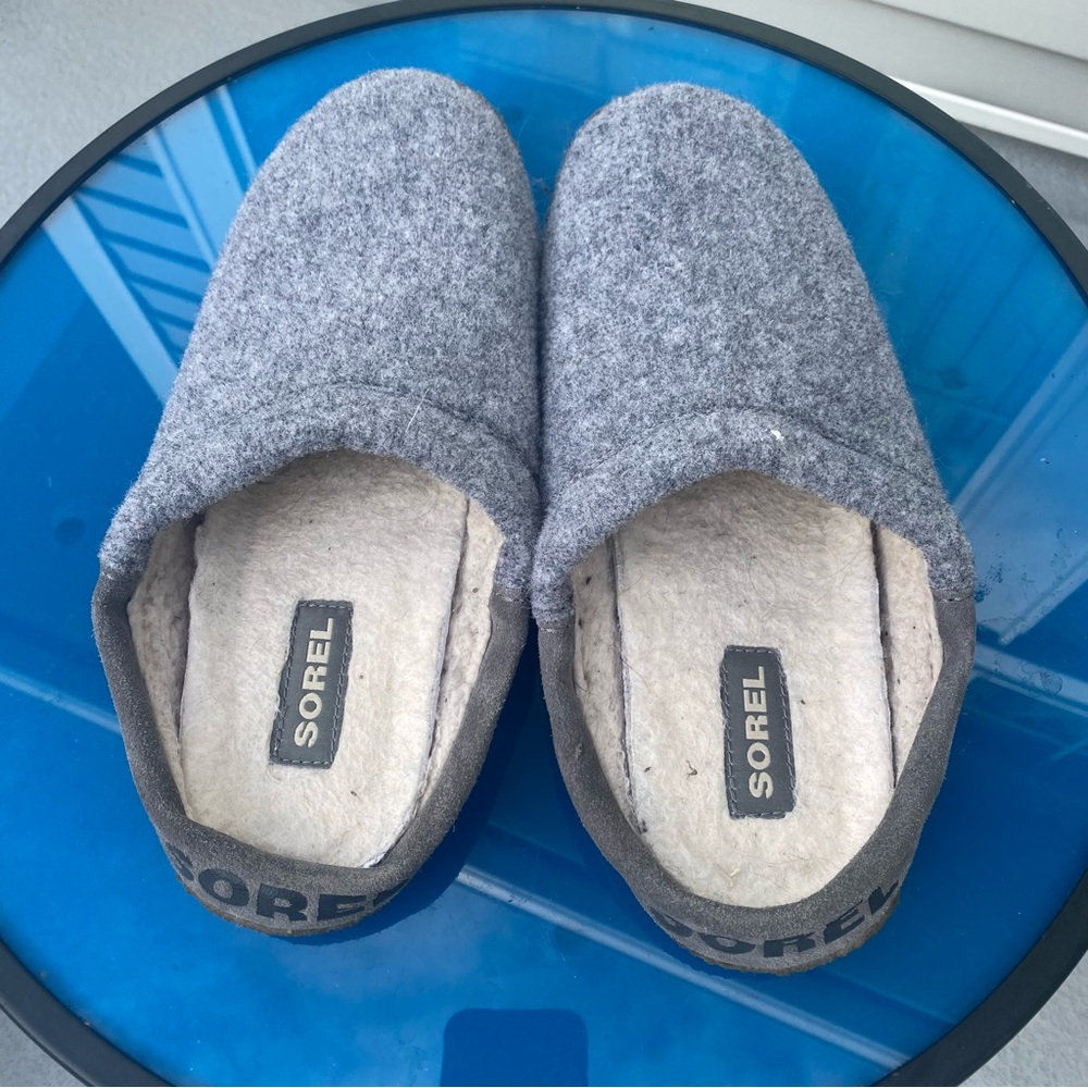 Sorel Nakisha Scuff Faux Leather Fur Women Slippers Sz. 10